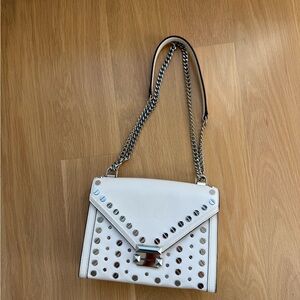 Michael Kors White Studded Shoulder Bag
